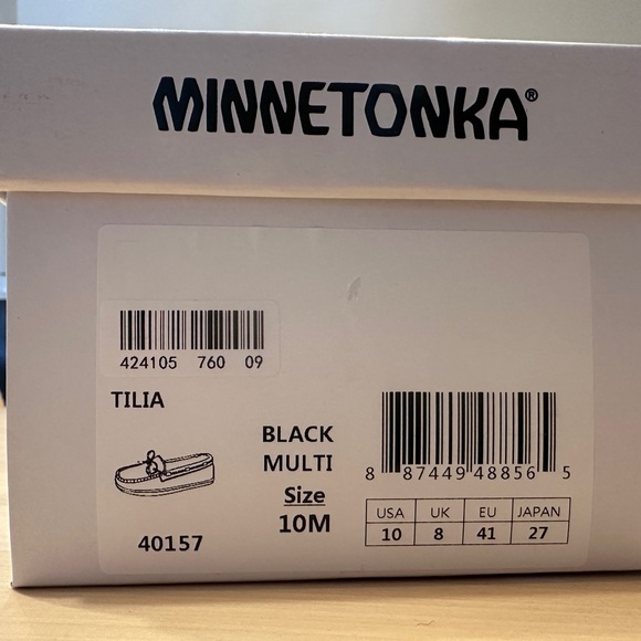 Minnetonka Tilia Moccasins / Black Multi / sz 10 - Picture 5 of 6